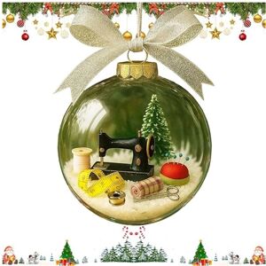 Unbranded (A) Holiday Sewing Snow Globe Ornament Retro Sewing Machine with Ribbon Transpar Unbranded (A) Holiday Sewing Snow Globe Ornament Retro Sewing Machine with Ribbon Transpar
