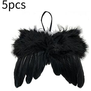Unbranded (Black) Angel Wings 5pcs Christmas Feather Baubles Tree Hanging Ornament Diy Cra Unbranded (Black) Angel Wings 5pcs Christmas Feather Baubles Tree Hanging Ornament Diy Cra