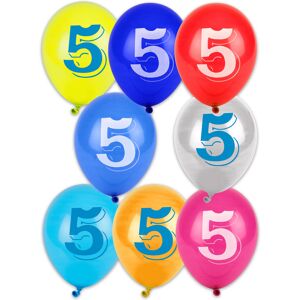 Rubies 8 Multicolored Number 5 Balloons 30 cm Rubies 8 Multicolored Number 5 Balloons 30 cm