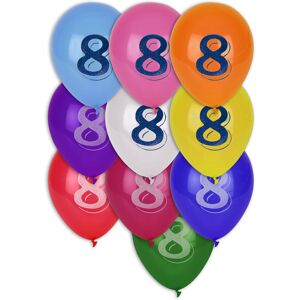 Rubies 8 Multicolored Number 8 Balloons 30 cm Rubies 8 Multicolored Number 8 Balloons 30 cm