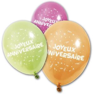 Rubies 8 Happy Birthday Latex Balloons 25cm Rubies 8 Happy Birthday Latex Balloons 25cm