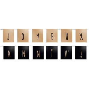 Rubies Black and gold Happy Birthday garland 1.20 m Rubies Black and gold Happy Birthday garland 1.20 m