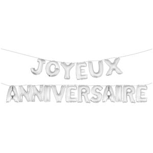 Rubies 36cm Silver Happy Birthday Letter Foil Balloons Rubies 36cm Silver Happy Birthday Letter Foil Balloons