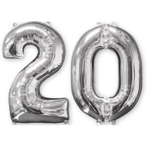Amscan 3581501 Silver Number 20 Balloons - Party Decoration Amscan 3581501 Silver Number 20 Balloons - Party Decoration