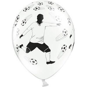 Rubies 6 White Latex Balloons with Soccer Player and 30cm Balloons Rubies 6 White Latex Balloons with Soccer Player and 30cm Balloons