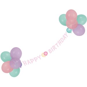 Rubies Pastel Happy Birthday Balloon Garland 1.5m Rubies Pastel Happy Birthday Balloon Garland 1.5m