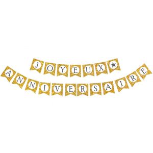 Rubies Gold glitter Happy Birthday garland Rubies Gold glitter Happy Birthday garland