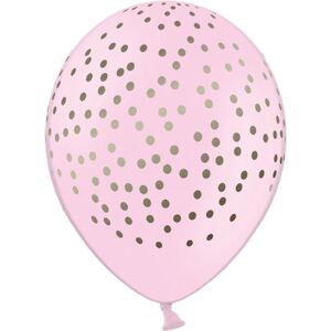 Rubies 6 pale pink latex balloons with gold dots 30 cm Rubies 6 pale pink latex balloons with gold dots 30 cm