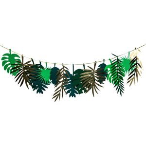 Rubies 2m cardboard garland with golden tropical leaves and green gradient Rubies 2m cardboard garland with golden tropical leaves and green gradient