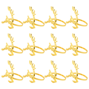 Saudism 12Pcs Christmas Deer Napkin Rings Gold Alloy Buckle Ring Holder Hotel Restaurant Saudism 12Pcs Christmas Deer Napkin Rings Gold Alloy Buckle Ring Holder Hotel Restaurant