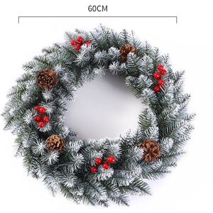 Unbranded (Snow, 60cm/23.6in) Christmas Wreath 118236in Snowy Red Ribbon Berries Pine Cone Unbranded (Snow, 60cm/23.6in) Christmas Wreath 118236in Snowy Red Ribbon Berries Pine Cone