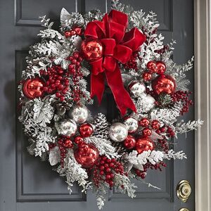 Unbranded (Multicolor) Christmas Flocking Wreath Door Hanging Christmas Decorations Christ Unbranded (Multicolor) Christmas Flocking Wreath Door Hanging Christmas Decorations Christ