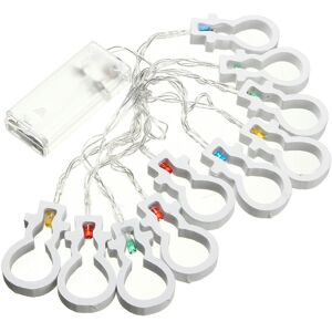 GreenZech (Pure white) DC3V 1.8M 0.3W Battery Powered Wooden Snowman Shape 10LED Fairy Str GreenZech (Pure white) DC3V 1.8M 0.3W Battery Powered Wooden Snowman Shape 10LED Fairy Str