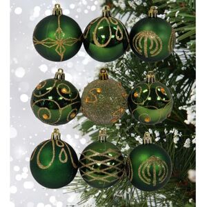 Premier 9 Decorated Dark Green Christmas Tree Baubles Hanging Ornaments 6cm Premier 9 Decorated Dark Green Christmas Tree Baubles Hanging Ornaments 6cm