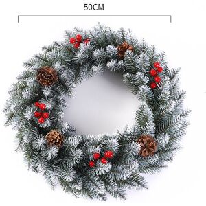 Unbranded (Snow, 50cm/19.7in) Wreath 118236in Christmas Snowy Red Ribbon Berries Pine Cone Unbranded (Snow, 50cm/19.7in) Wreath 118236in Christmas Snowy Red Ribbon Berries Pine Cone