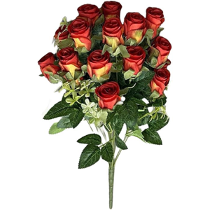 Leaf 52cm Artificial Red Rose Bunch Leaf 52cm Artificial Red Rose Bunch