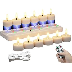 Unbranded For Rechargeable Flameless Tea Lights 12pcs Battery Tea Lights Candles Unbranded For Rechargeable Flameless Tea Lights 12pcs Battery Tea Lights Candles