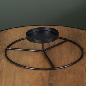 Premier 25cm Black Round Metal Pillar Candle Ring Holder Premier 25cm Black Round Metal Pillar Candle Ring Holder
