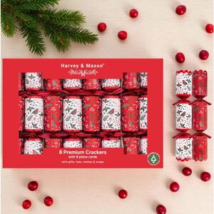 Harvey & Mason 8 Premium Robin Christmas Dinner Crackers Red White Robin 12.5 Inch Harvey & Mason 8 Premium Robin Christmas Dinner Crackers Red White Robin 12.5 Inch