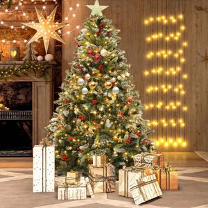 Unbranded 6FT Pre-Lit-Frosted Pine Artificial Christmas Tree With Pine Cones& Red Berries Unbranded 6FT Pre-Lit-Frosted Pine Artificial Christmas Tree With Pine Cones& Red Berries