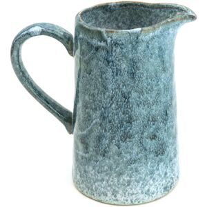 Carousel Reactive Blue Glaze Jug Ceramic Flower Vase Decorative Stoneware Pitcher - 1 Carousel Reactive Blue Glaze Jug Ceramic Flower Vase Decorative Stoneware Pitcher - 1