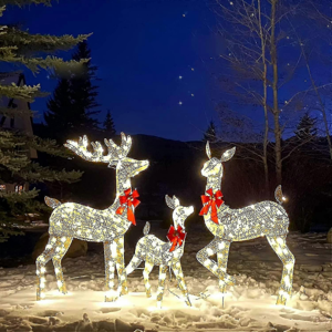 Unbranded LED Lighted Christmas Deer Outdoor Yard Decorations, Pre-lit Artificial Reindeer Unbranded LED Lighted Christmas Deer Outdoor Yard Decorations, Pre-lit Artificial Reindeer