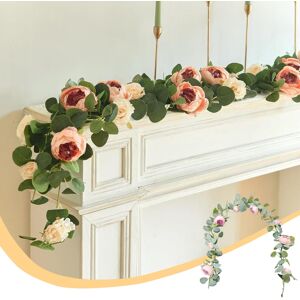 Unbranded (Green) 5.3Ft Artificial Flower Garland With Roses Fake Rose Flower Garland Flor Unbranded (Green) 5.3Ft Artificial Flower Garland With Roses Fake Rose Flower Garland Flor