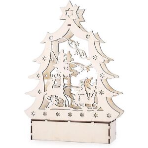 GreenZech Christmas Party Home Decoration LED Lamp Glowing Wooden Tree Ornament Toys GreenZech Christmas Party Home Decoration LED Lamp Glowing Wooden Tree Ornament Toys