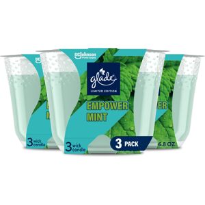 Glade Empower Mint Fragrance 3Wick Candle Infused with Essential Oils Air Freshe Glade Empower Mint Fragrance 3Wick Candle Infused with Essential Oils Air Freshe