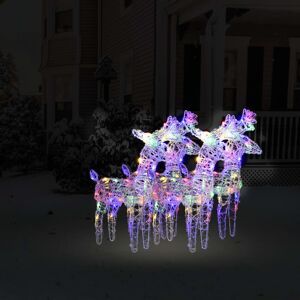 vidaXL Christmas Reindeers 4 pcs Multicolour 160 LEDs Acrylic vidaXL Christmas Reindeers 4 pcs Multicolour 160 LEDs Acrylic