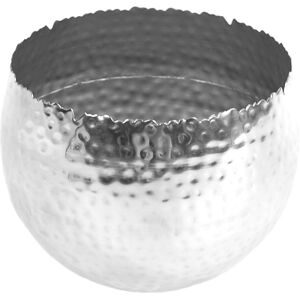 Silver Hammered Metal Bowl - 22x17cm - Indoor Use Silver Hammered Metal Bowl - 22x17cm - Indoor Use