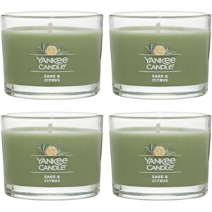 Yankee Candle Signature Votive Mini Candle Jar Sage & Citrus Scent Natural Soy Yankee Candle Signature Votive Mini Candle Jar Sage & Citrus Scent Natural Soy