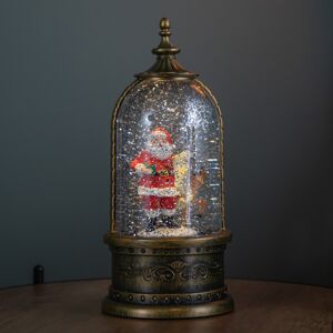 Snow Time 29cm Battery Operated Light up LED Christmas Cloche Water Spinner with Santa & D Snow Time 29cm Battery Operated Light up LED Christmas Cloche Water Spinner with Santa & D