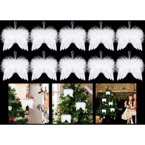 Unbranded Pack of 10 Angel Wings Feathers Pendant White Vintage Christmas Tree Decorations Unbranded Pack of 10 Angel Wings Feathers Pendant White Vintage Christmas Tree Decorations