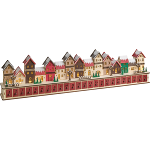 Beliani Christmas Decoration LED ASPERN Advent Calendar 18 cm Red Beliani Christmas Decoration LED ASPERN Advent Calendar 18 cm Red