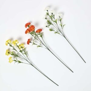 Homescapes Yellow Artificial Carnation Spray Single Stem Set of 3, 55cm Homescapes Yellow Artificial Carnation Spray Single Stem Set of 3, 55cm
