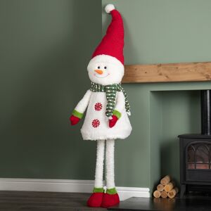 Premier 1.8m Tall Extendable Plush Snowman Decoration with Telescopic Legs Premier 1.8m Tall Extendable Plush Snowman Decoration with Telescopic Legs