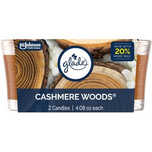 Glade 1-Wick Scented Candle Jar Cashmere Woods Air Freshener Infused with Esse Glade 1-Wick Scented Candle Jar Cashmere Woods Air Freshener Infused with Esse
