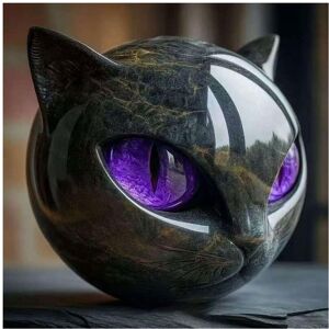 Unbranded (Purple) Patterned Creative Stone Cat Resin Ornaments For Home Decoration Deskto Unbranded (Purple) Patterned Creative Stone Cat Resin Ornaments For Home Decoration Deskto