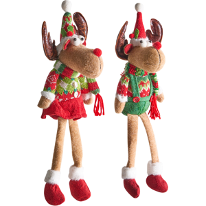 Beliani Set of 2 Christmas Decorations VATNDALSVATNET Reindeer 38 cm Multicolour Beliani Set of 2 Christmas Decorations VATNDALSVATNET Reindeer 38 cm Multicolour