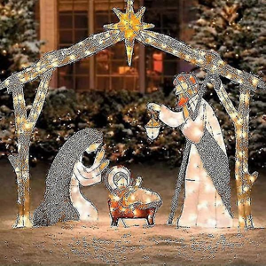 Unbranded Kongque - Illuminated outdoor nativity scene, holy family garden decoration, out Unbranded Kongque - Illuminated outdoor nativity scene, holy family garden decoration, out