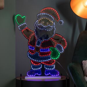 Premier 59cm Light up Waving Santa Infinity Christmas Decoration with Multi-Coloured LED Premier 59cm Light up Waving Santa Infinity Christmas Decoration with Multi-Coloured LED