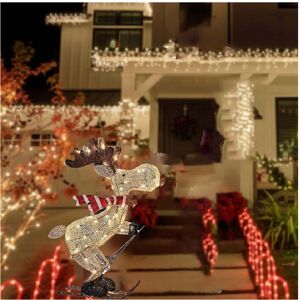 Unbranded Outdoor Figure Christmas Skiing Moose Lights Garden Decoration Lamp For Home Unbranded Outdoor Figure Christmas Skiing Moose Lights Garden Decoration Lamp For Home
