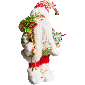Beliani Christmas Decoration MOSVATN Santa Claus 37 cm Red/ Green Beliani Christmas Decoration MOSVATN Santa Claus 37 cm Red/ Green