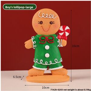 Unbranded (BoyLollipop, L) Cute Man Gingerbread Resin Model Desktop Ornament Christmas Dec Unbranded (BoyLollipop, L) Cute Man Gingerbread Resin Model Desktop Ornament Christmas Dec