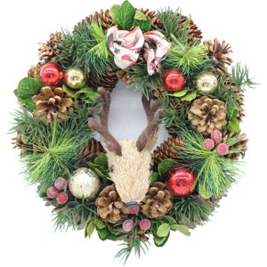 URBN Living (Reindeer) Christmas Wreath 30cm Woodland Animal Figurine URBN Living (Reindeer) Christmas Wreath 30cm Woodland Animal Figurine