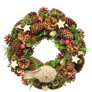 URBN Living (Bird) Christmas Wreath 30cm Woodland Animal Figurine URBN Living (Bird) Christmas Wreath 30cm Woodland Animal Figurine
