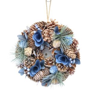 URBN Living (Blue & Brown) 25cm Christmas Pinecone Wreath w/ Jute Hanger Decoration URBN Living (Blue & Brown) 25cm Christmas Pinecone Wreath w/ Jute Hanger Decoration