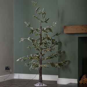 Snow Time 5ft (1.5m) Light up Green Snowy Noel Christmas Tree with Stand and Warm White LE Snow Time 5ft (1.5m) Light up Green Snowy Noel Christmas Tree with Stand and Warm White LE