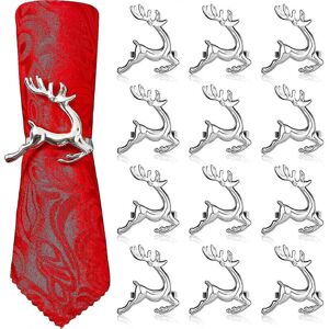 Unbranded 12 Pack Christmas Reindeer Napkin Rings, 6cm Silver Deer Napkin Holders, Reindee Unbranded 12 Pack Christmas Reindeer Napkin Rings, 6cm Silver Deer Napkin Holders, Reindee
